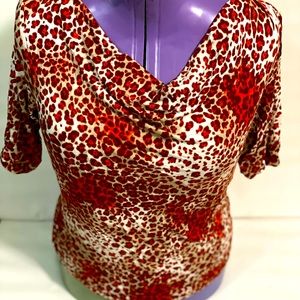 Jones New York long sleeve cheetah print top size medium